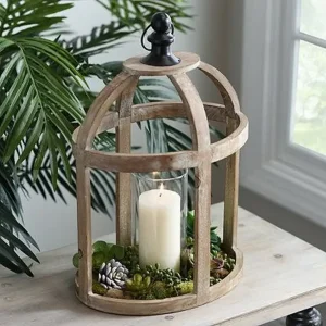 Oval Wooden Lantern