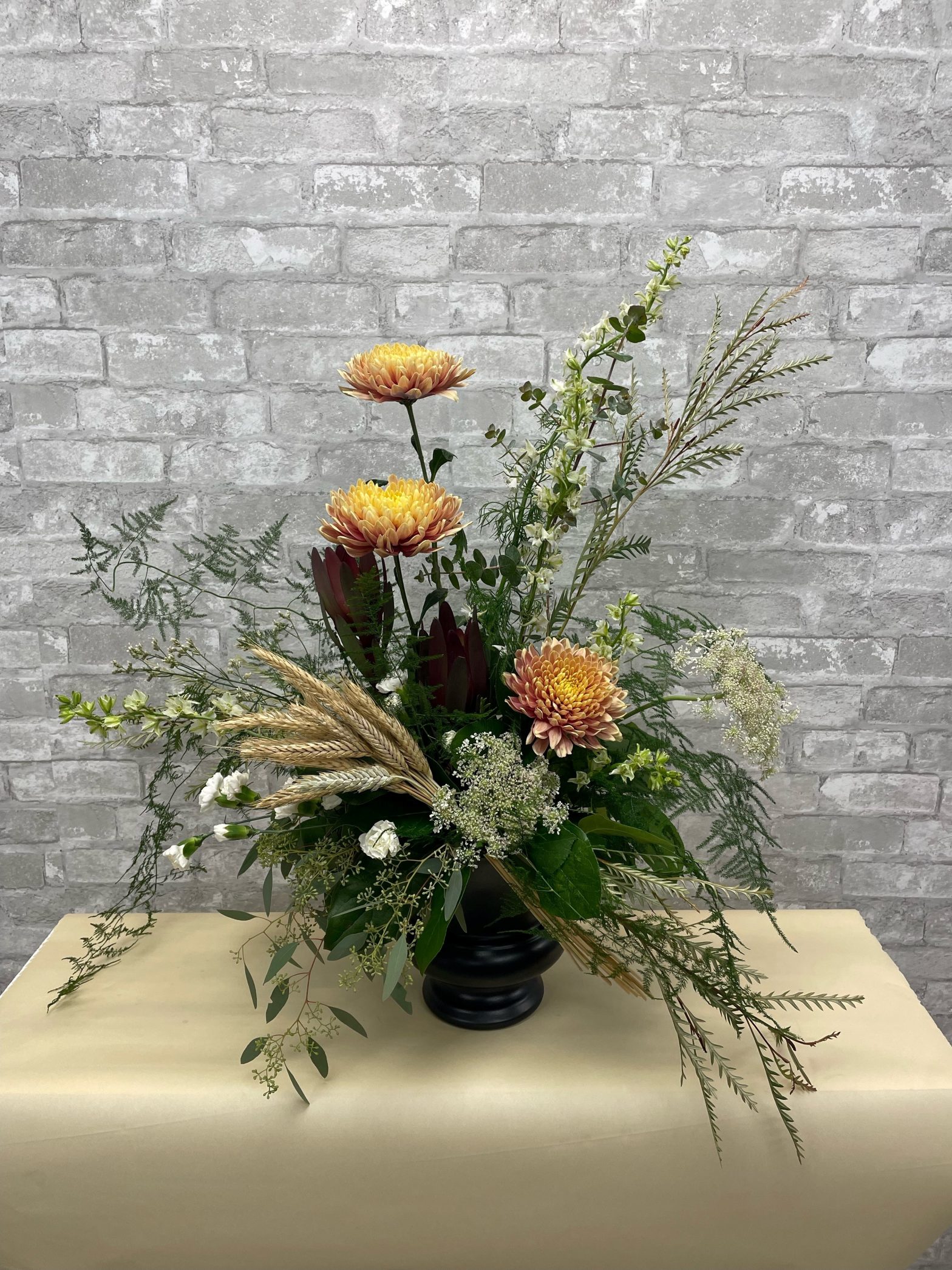 Alberta Fields Pedestal Arrangement Flower Chix