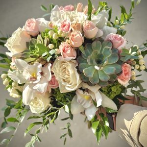 Blush and Succulent Bridal Bouquet