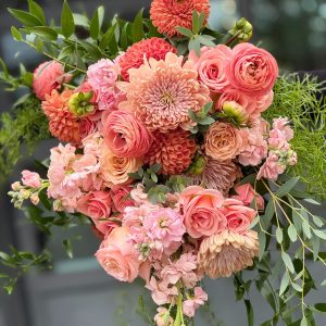 Golden Coral Bridesmaid Bouquet