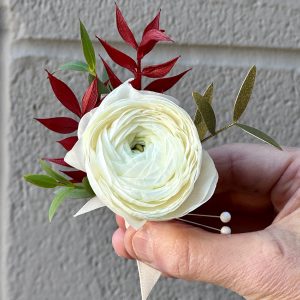 White Merlot Boutonniere