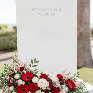 Sweet Embrace Welcome Sign Arrangement