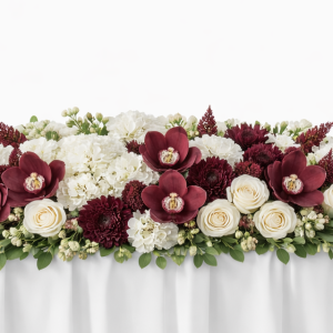White Merlot Heat Table Arrangement