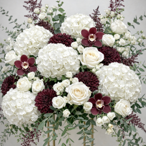 White Merlot Elevated Floral Arrangement