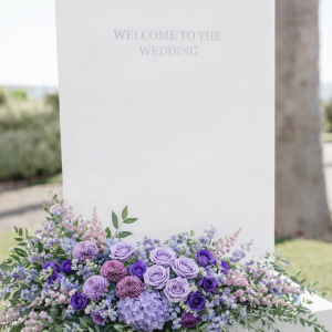 Purple Dreams Welcome Sign Arrangement