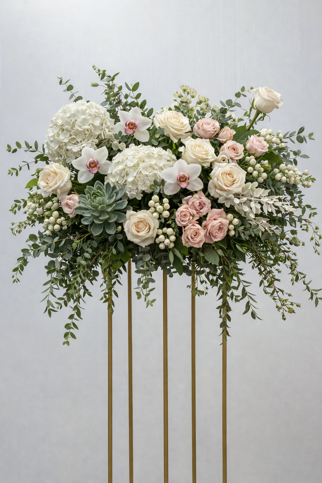 Blush & Succulent Elevated Floral Arrangement