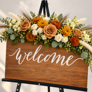 Cinnamon Rose Welcome Sign Arrangement